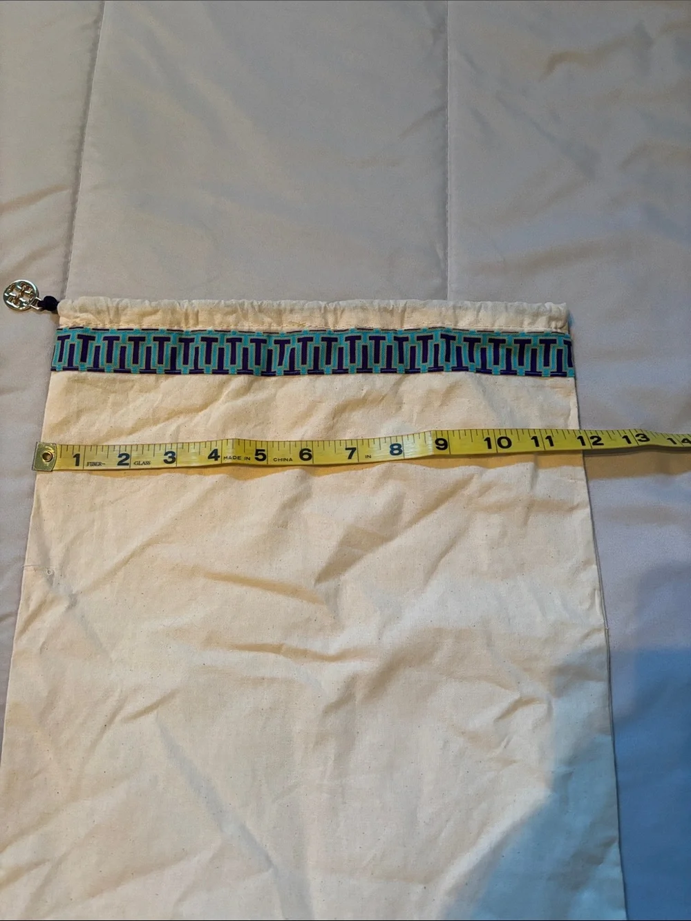 Tory Burch canvas geo trim dust bag